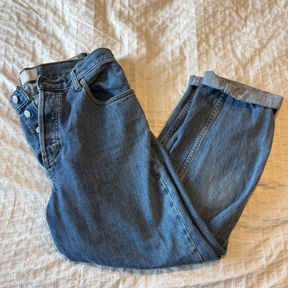 Everlane ’90s Cheeky Jean Medium Blue Wash 30 Ankle Organic Cotton Pants - Picture 2 of 13